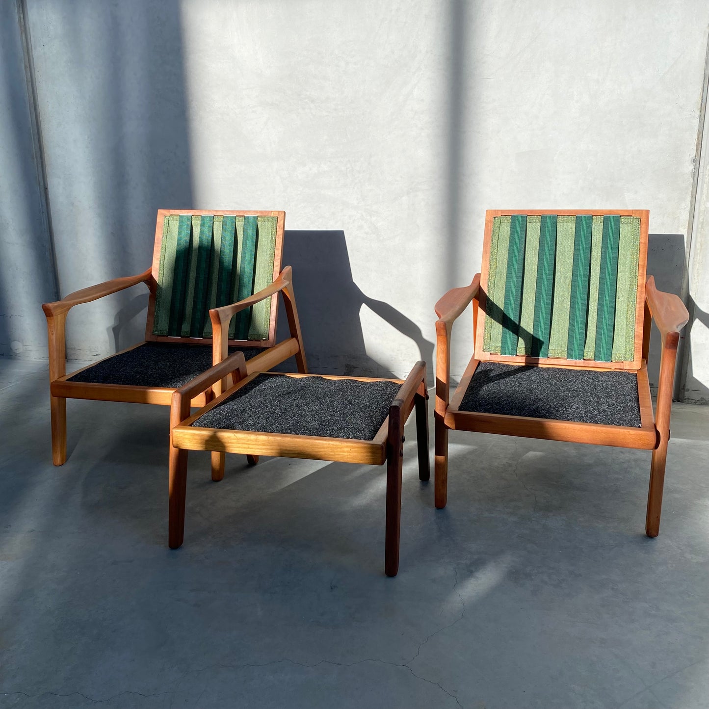Danish Deluxe Inga Armchairs and Footstool, 1960’s