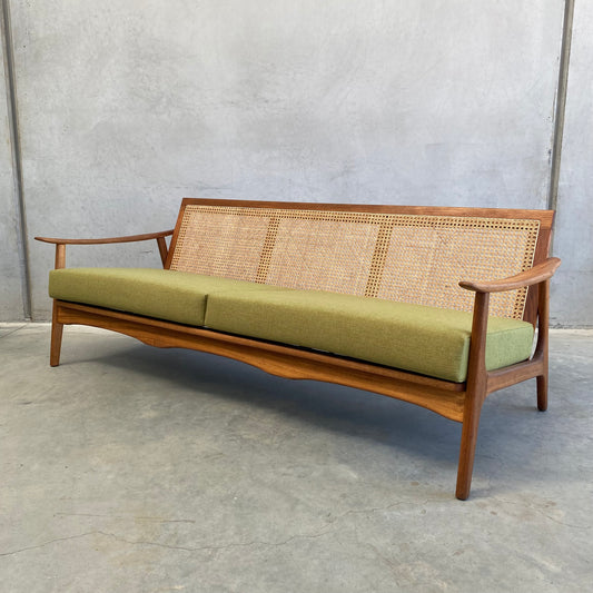 Midcentury Blackwood Rattan 1960’s Sofa