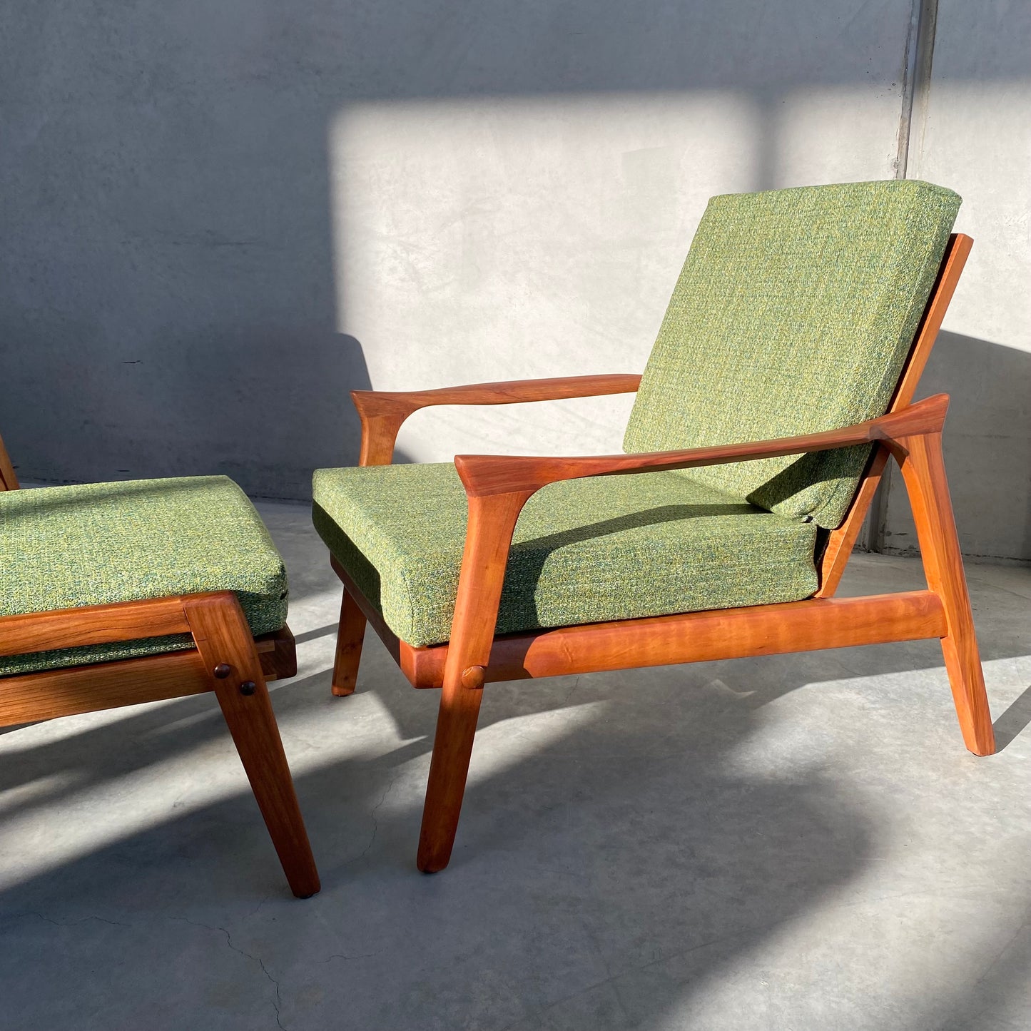 Danish Deluxe Inga Armchairs and Footstool, 1960’s