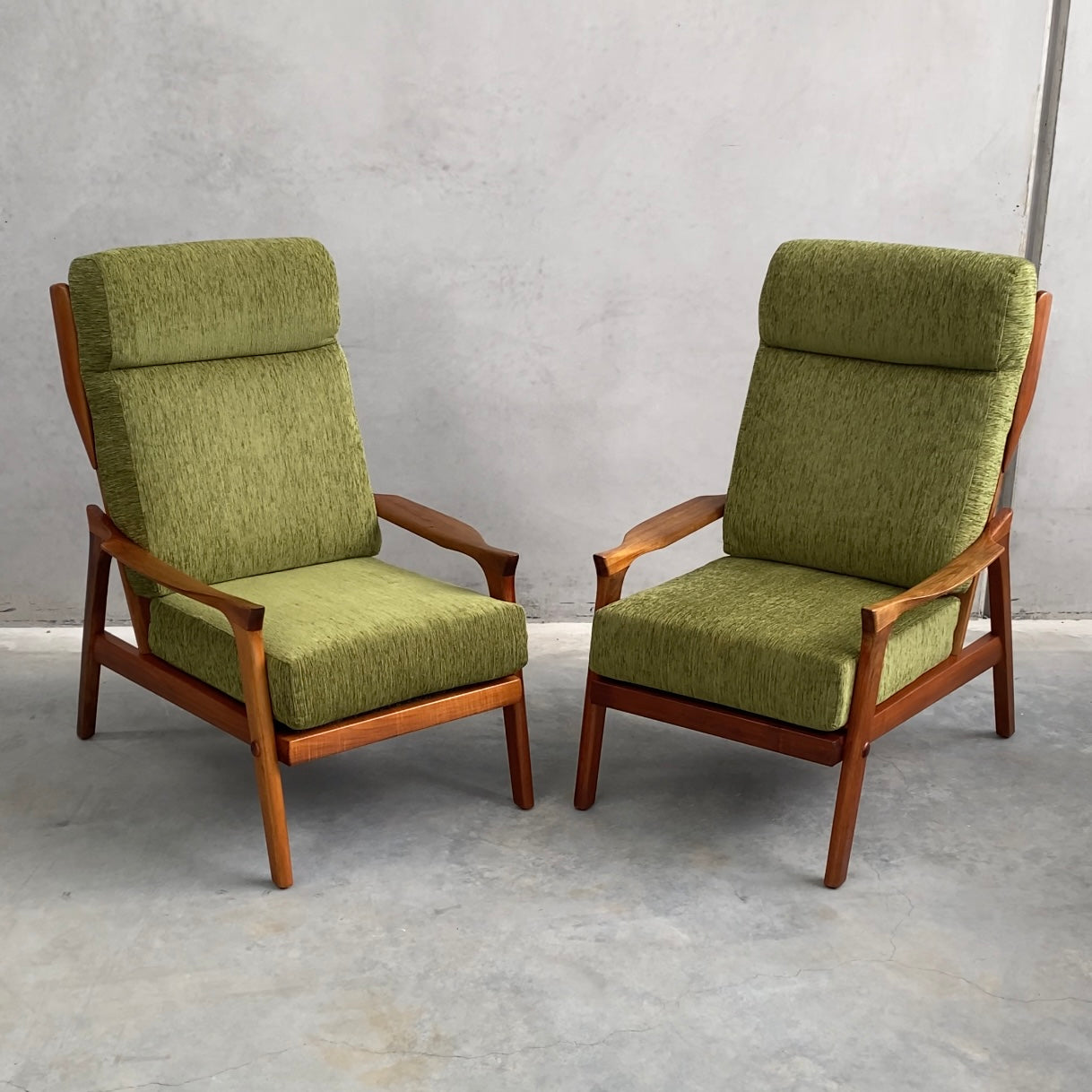 Danish Deluxe Inga Highback Armchairs