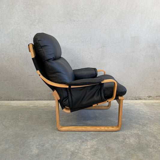 Tessa Monaco Vintage Black Leather Armchair