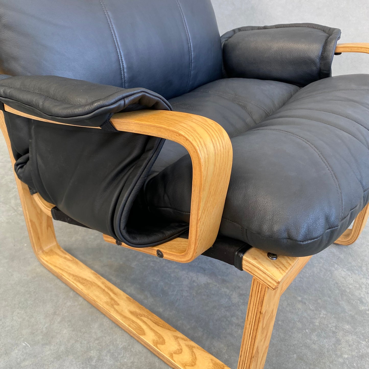 Tessa Monaco Vintage Black Leather Armchair
