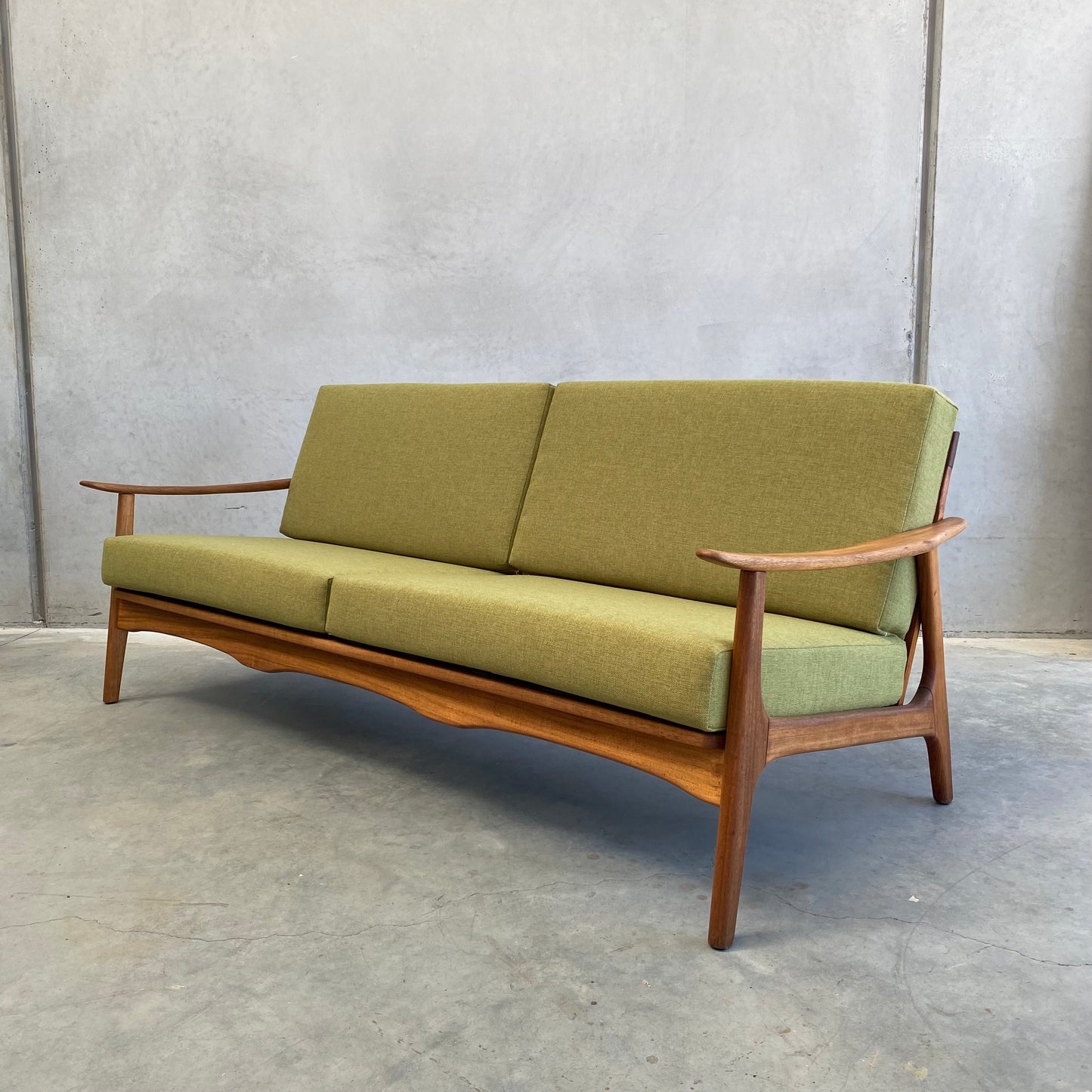Midcentury Blackwood Rattan 1960’s Sofa
