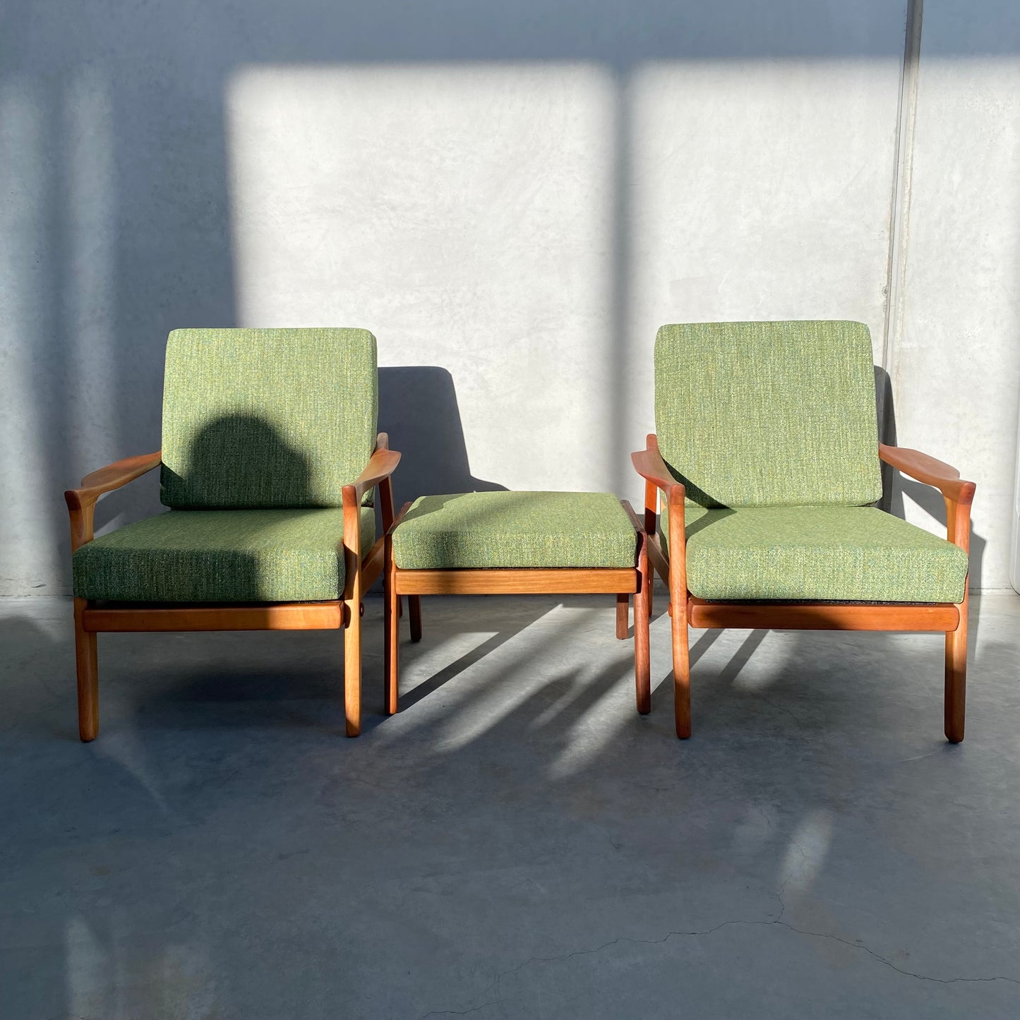 Danish Deluxe Inga Armchairs and Footstool, 1960’s