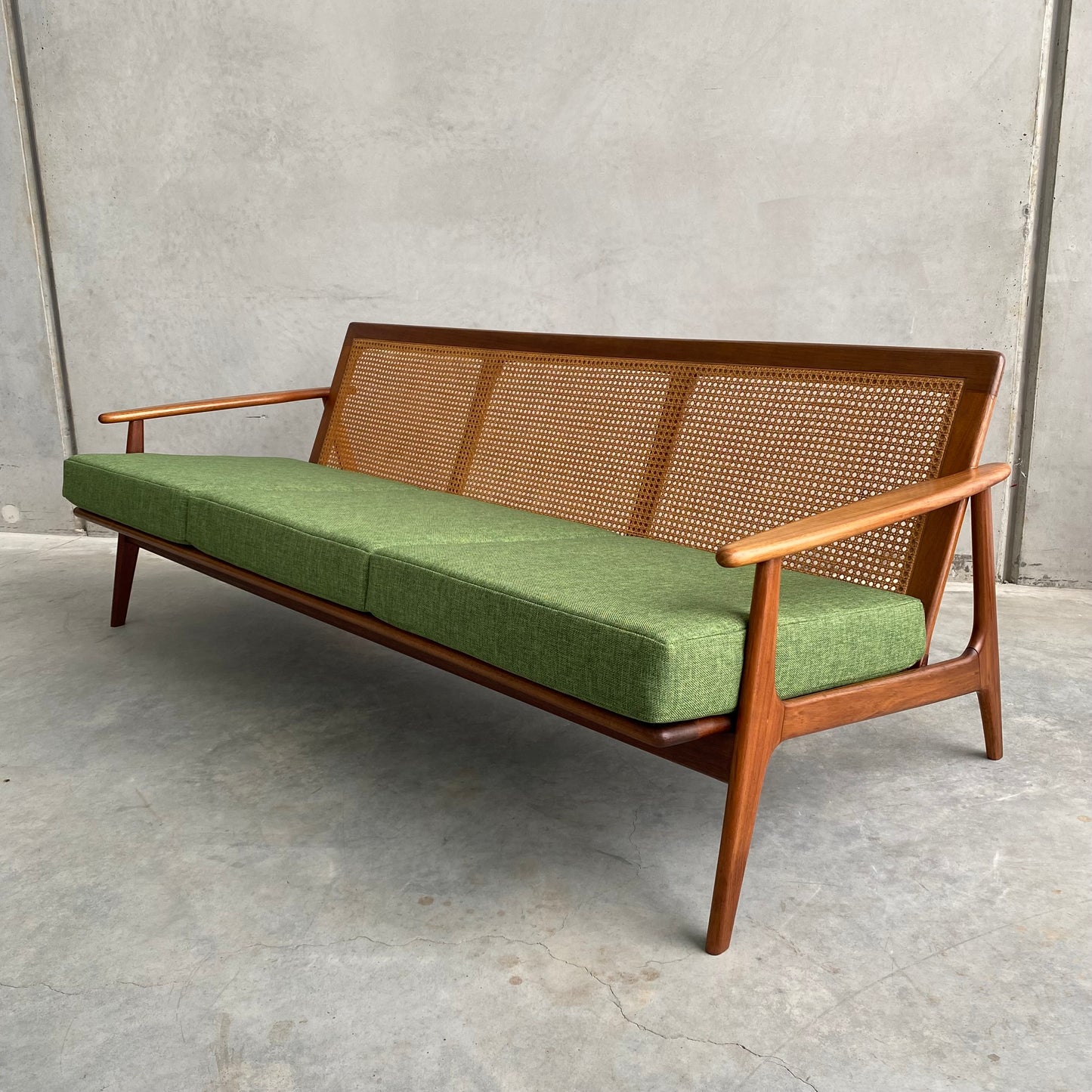 Parker Nordic Rattan Back 1960’s Sofa