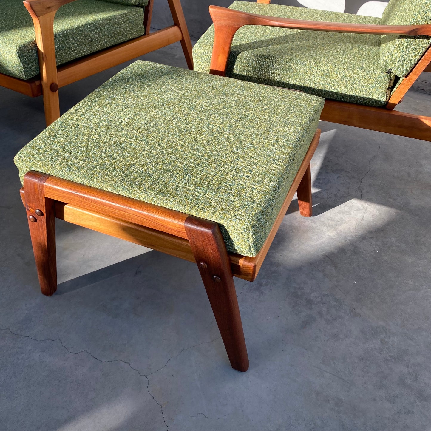 Danish Deluxe Inga Armchairs and Footstool, 1960’s